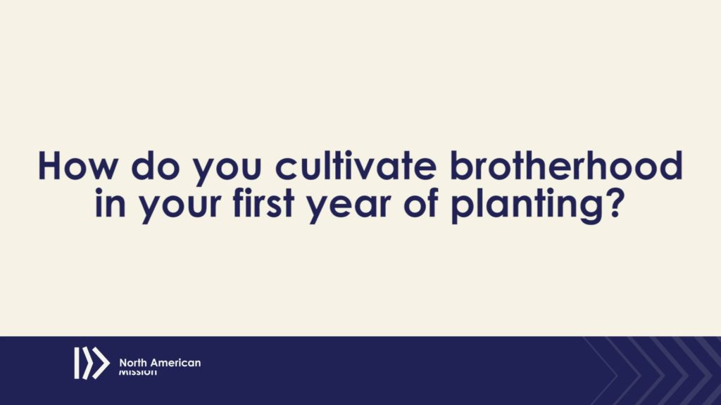 How do you cultivate brotherhood in the first year of planting?