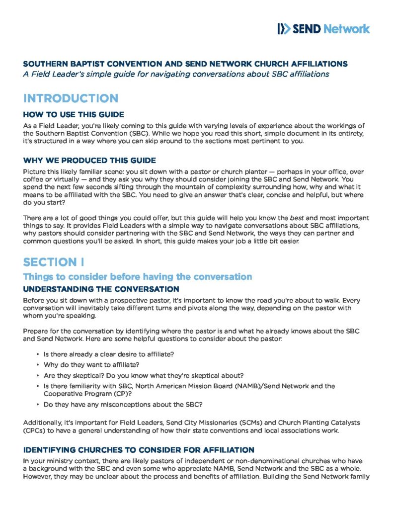 Field Guide to SBC Affiliation