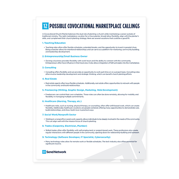 12 Possible Covocational Marketplace Callings