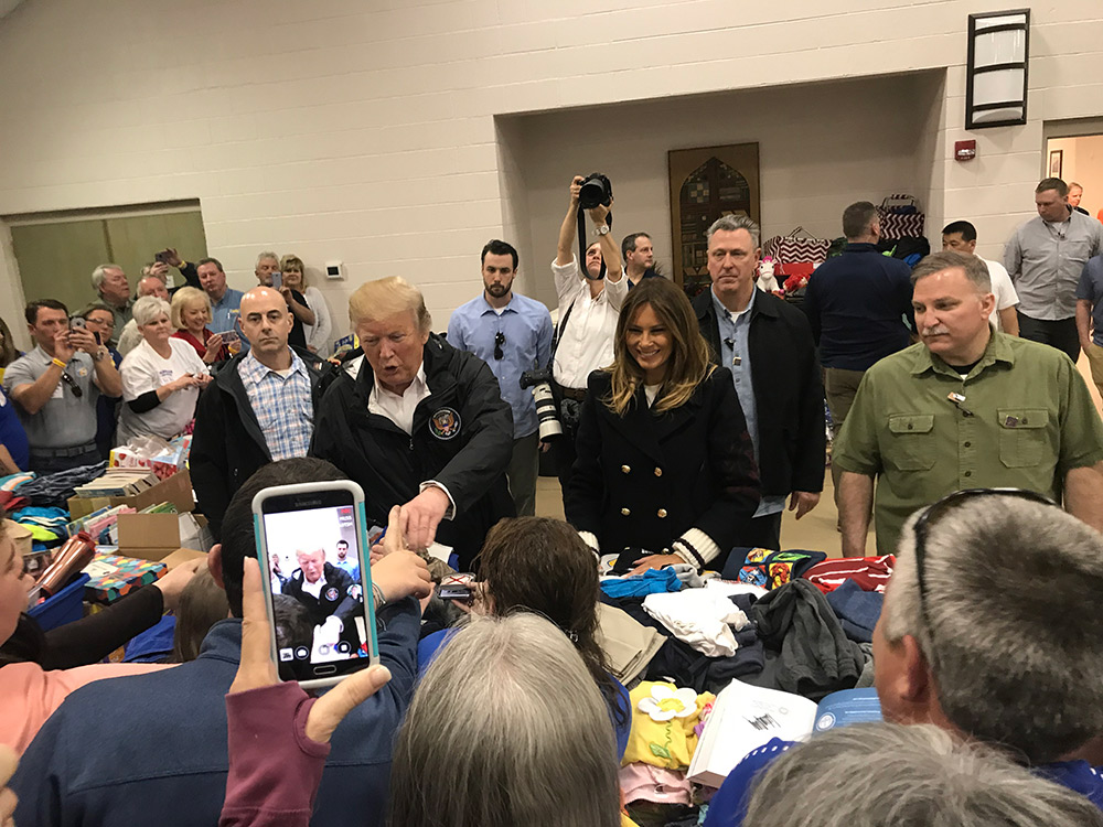 President Trump visits storm-ravaged Ala., relief volunteers