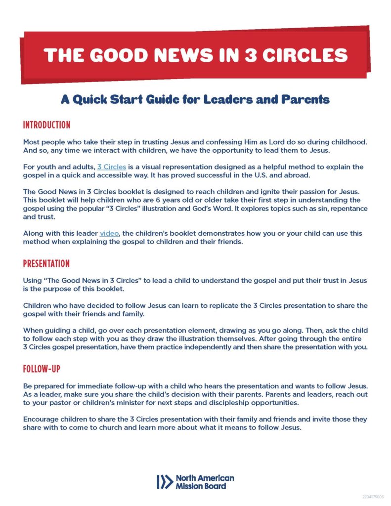 The Good News in 3 Circles Leader/Parent Guide