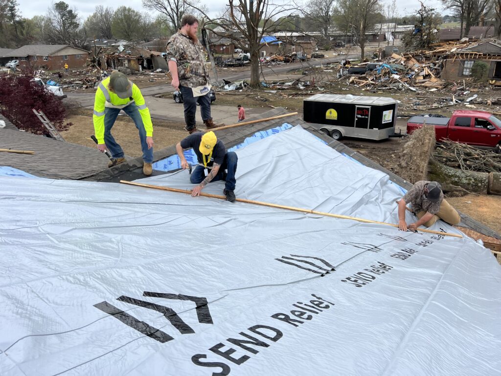 SBDR volunteers, storm survivors begin the long recovery in Arkansas