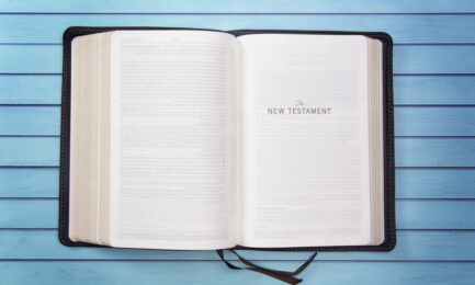 A Bible on a Wooden Table Set out for a Personal Bible Study