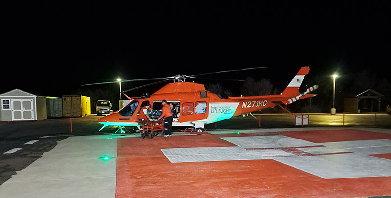 The moment Carl Wimmer boards a LifeFlight helicopter after being brought back to life from cardiac death.
