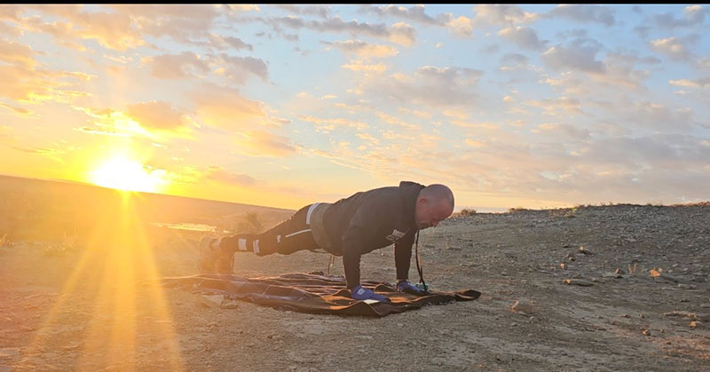 To raise money for First Baptist’s new Celebrate Recovery ministry, Wimmer challenged himself to do as many push-ups as possible in five hours and 10 minutes, corresponding to his 51st birthday. On June 30, his birthday, he did over 2,000 push-ups around the city. The mission continues.