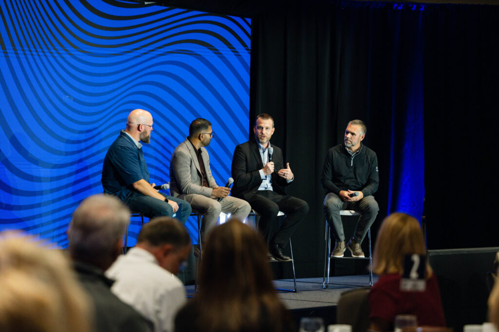 Panel discussion with Noah Oldham, Shaun Pillay, John Ames and Josh Benton at the NAMB trustee celebration dinner in Boston